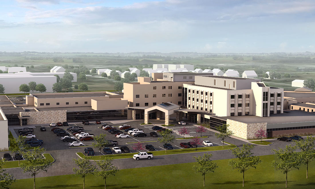 Shores Builders Planning and Development Shores Builders Aerial Hospital Rendering